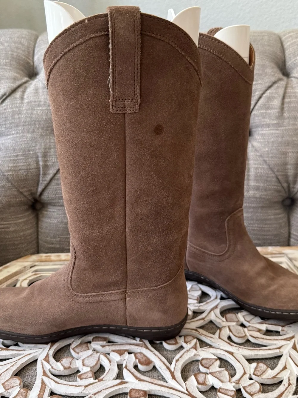 Ariat Brown Suede Leather Fringe Boots Women’s 8